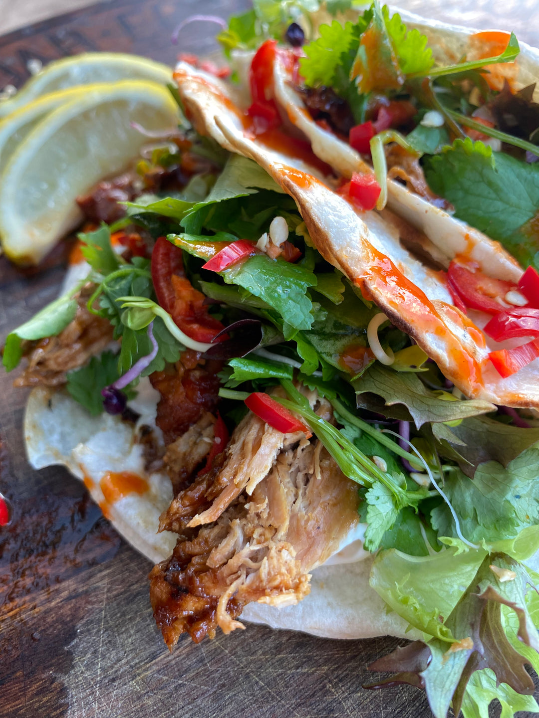 THAI BRAISED PHEASANT TACOS