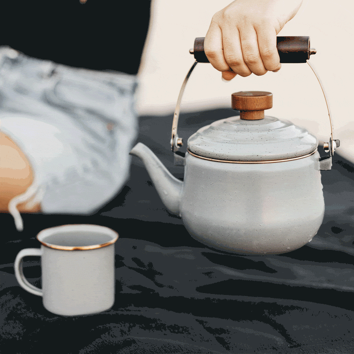 Barebones Enamel Tea Pot - Charcoal