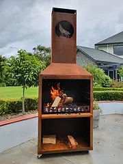 LIT Designs Large Corten Fireplace