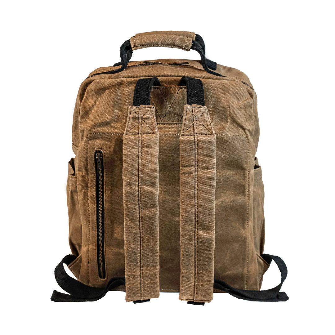 Readywares Waxed Canvas Backpack FOOD OVER FIRE